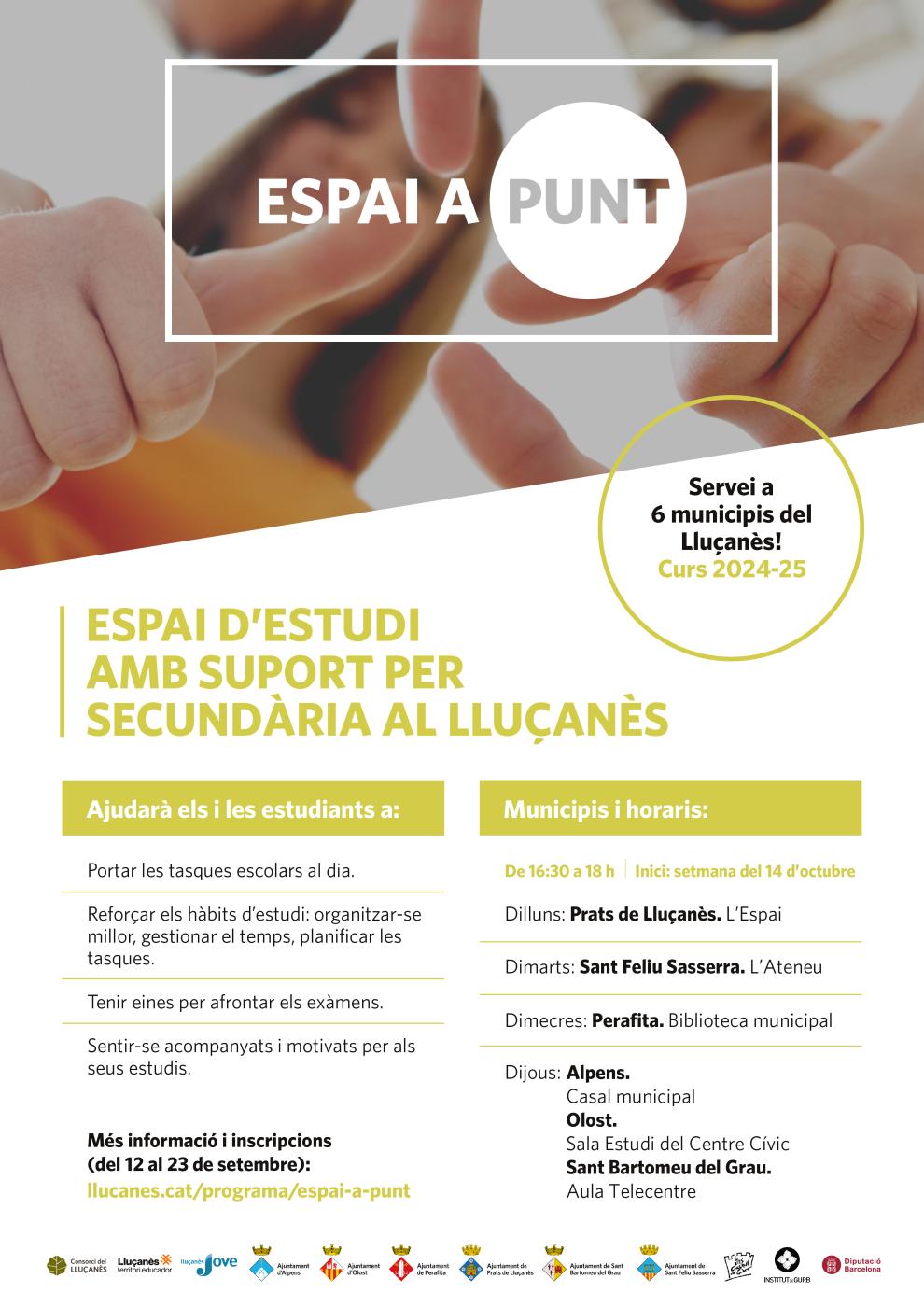 A Olost podeu venir a l'Espai a Punt els dijous de 16.30 a 18h